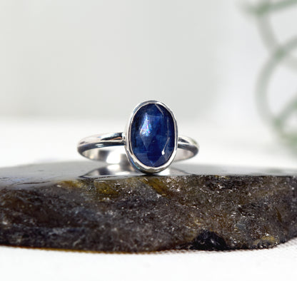 Blue Kyanite Sterling Silver Ring | Ready To Ship | Alternative Engagement Ring