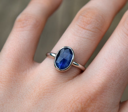 Blue Kyanite Sterling Silver Ring | Ready To Ship | Alternative Engagement Ring