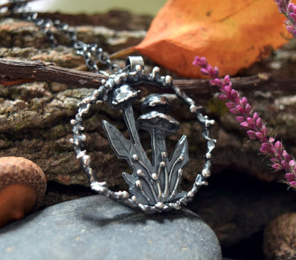 Mushroom Necklace | Sterling Silver Organic Jewelry