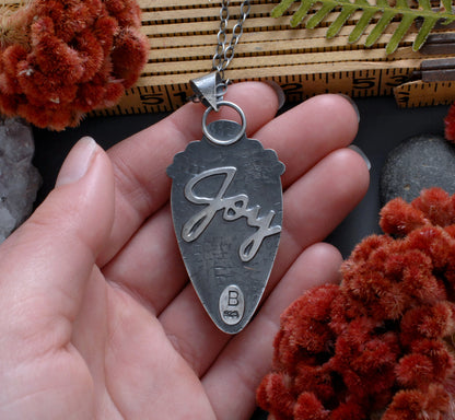 JOY Talisman Necklace with Crazy Lace Agate in Sterling Silver