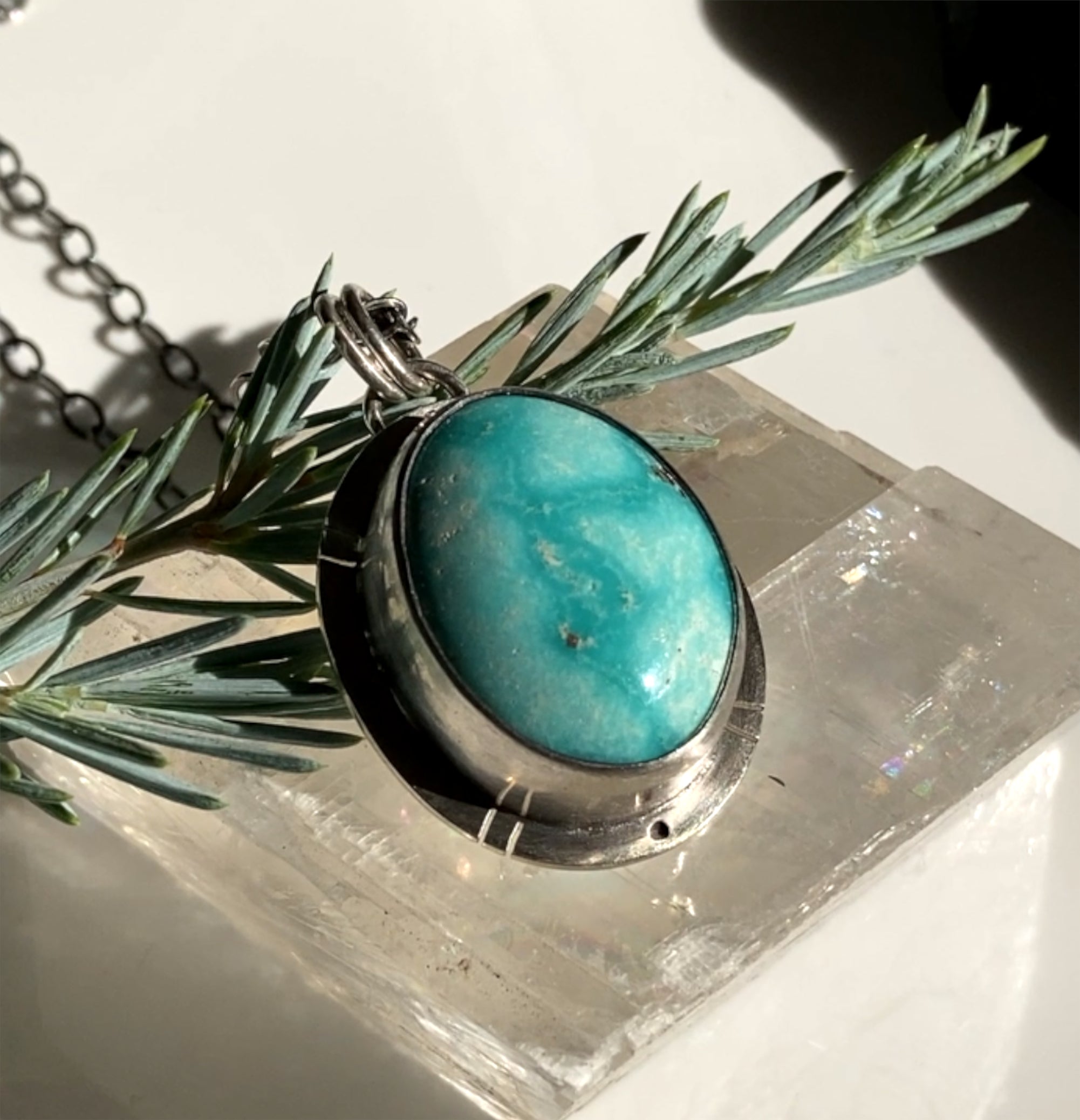 Old Chunky Natural Turquoise And Heishi Necklace