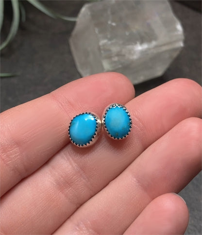 Turquoise Stud Earrings with Sonoran Rose Turquoise