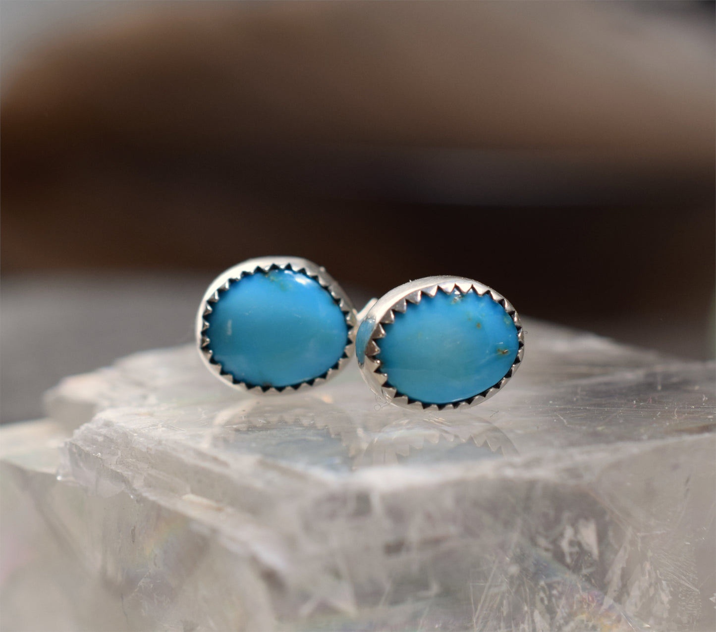 Turquoise Stud Earrings with Sonoran Rose Turquoise